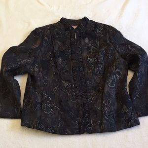 Tanjay brown zipp jacket with metallic highlights